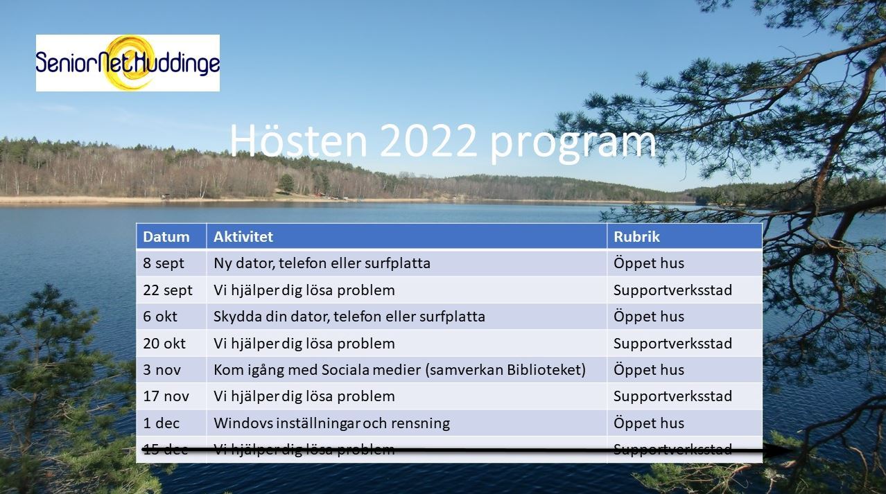 INSTÄLLT, Öppen Supportverkstad den 15 december 2022 är inställt.