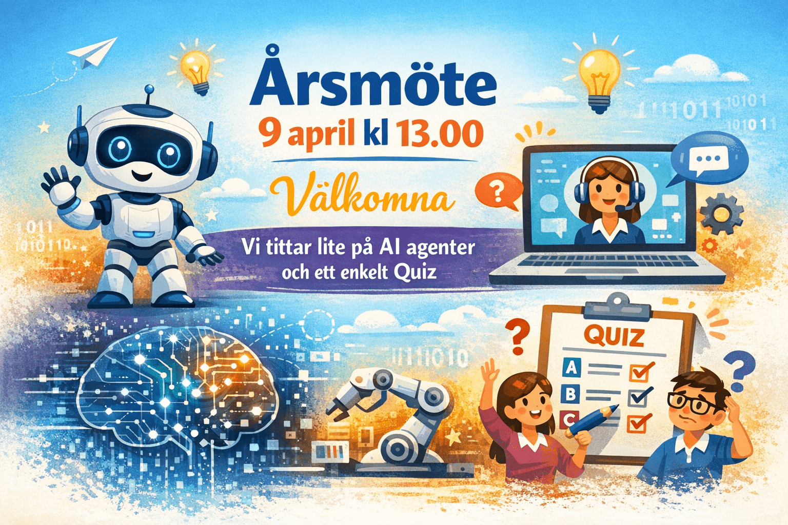 PÅMINNELSE: SeniorNet Huddinge bjuder in till Årsmöte 2026 och Öppet hus torsdagen den 9 april kl.13.00