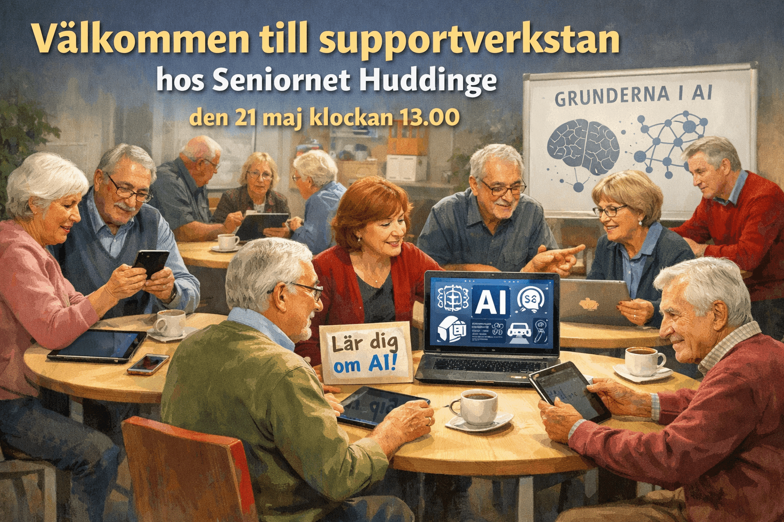 Öppen supportverkstad 21 maj 2026, kl.13.00 i huvudbiblioteket
