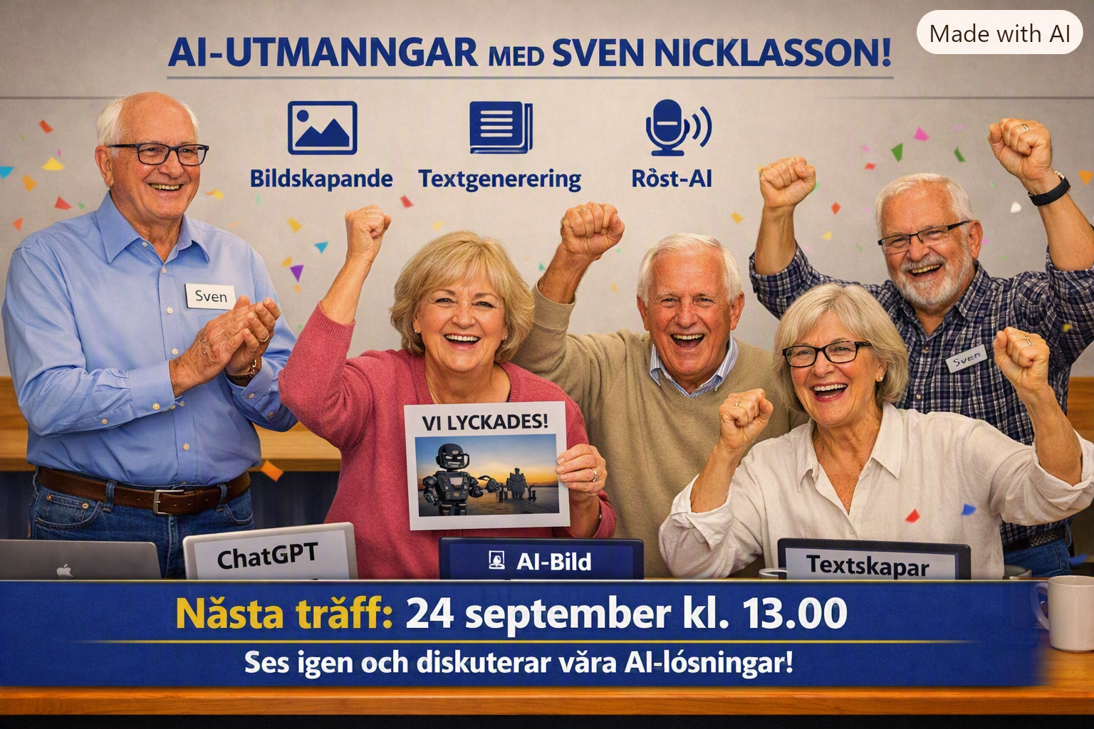 SeniorNet Huddinge bjuder in till Öppen supportverkstad torsdagen den 24 september 2026 kl.13.00.